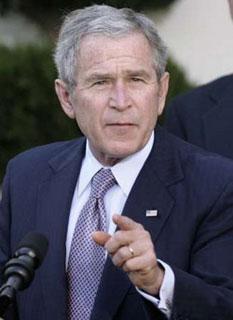 U.S.&nbsp;President&nbsp;George&nbsp;W.&nbsp;Bush&nbsp;makes&nbsp;a&nbsp;statement&nbsp;in&nbsp;the&nbsp;Rose&nbsp;Garden&nbsp;of&nbsp;the&nbsp;White&nbsp;House&nbsp;in&nbsp;Washington&nbsp;Jan.&nbsp;8,&nbsp;2008.&nbsp;(Xinhua/Reuters&nbsp;Photo)