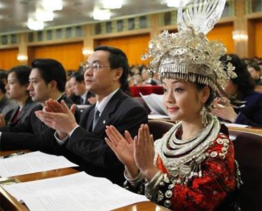 The First Session of the 11th National People's Congress (NPC) opens at the Great Hall of the People in Beijing, capital of China, March 5, 2008. (Xinhua/Liu Weibing) 