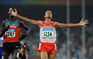 Rashid&nbsp;Ramzi&nbsp;of&nbsp;Bahrain&nbsp;crosses&nbsp;the&nbsp;finish&nbsp;line&nbsp;during&nbsp;the&nbsp;men's&nbsp;1,500m&nbsp;final&nbsp;at&nbsp;the&nbsp;National&nbsp;Stadium,&nbsp;also&nbsp;known&nbsp;as&nbsp;the&nbsp;Bird's&nbsp;Nest,&nbsp;during&nbsp;Beijing&nbsp;2008&nbsp;Olympic&nbsp;Games&nbsp;in&nbsp;Beijing,&nbsp;China,&nbsp;Aug.&nbsp;19,&nbsp;2008.&nbsp;Rashid&nbsp;Ramzi&nbsp;won&nbsp;the&nbsp;gold.&nbsp;(Xinhua/Guo&nbsp;Dayue)