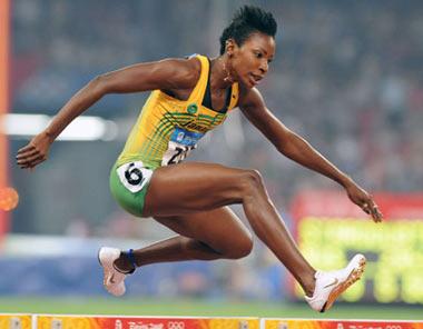 Melaine&nbsp;Walker&nbsp;of&nbsp;Jamaica&nbsp;competes&nbsp;during&nbsp;the&nbsp;women's&nbsp;400m&nbsp;hurdles&nbsp;final&nbsp;at&nbsp;the&nbsp;National&nbsp;Stadium,&nbsp;also&nbsp;known&nbsp;as&nbsp;the&nbsp;Bird's&nbsp;Nest,&nbsp;during&nbsp;Beijing&nbsp;2008&nbsp;Olympic&nbsp;Games&nbsp;in&nbsp;Beijing,&nbsp;China,&nbsp;Aug.&nbsp;20,&nbsp;2008.&nbsp;Melaine&nbsp;Walker&nbsp;won&nbsp;the&nbsp;title&nbsp;with&nbsp;52.64&nbsp;seconds&nbsp;and&nbsp;set&nbsp;a&nbsp;new&nbsp;Olympic&nbsp;record.(Xinhua/Jiao&nbsp;Weiping)