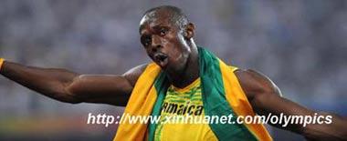 Usain&nbsp;Bolt&nbsp;of&nbsp;Jamaica&nbsp;celebrates&nbsp;after&nbsp;the&nbsp;men's&nbsp;200m&nbsp;final&nbsp;at&nbsp;the&nbsp;National&nbsp;Stadium,&nbsp;also&nbsp;known&nbsp;as&nbsp;the&nbsp;Bird's&nbsp;Nest,&nbsp;during&nbsp;Beijing&nbsp;2008&nbsp;Olympic&nbsp;Games&nbsp;in&nbsp;Beijing,&nbsp;China,&nbsp;Aug.&nbsp;20,&nbsp;2008.&nbsp;Usain&nbsp;Bolt&nbsp;of&nbsp;Jamaica&nbsp;won&nbsp;the&nbsp;title&nbsp;with&nbsp;19.30&nbsp;seconds&nbsp;and&nbsp;set&nbsp;a&nbsp;new&nbsp;world&nbsp;record.&nbsp;(Xinhua/Jiao&nbsp;Weiping)