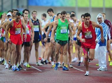 Andrey&nbsp;Moiseev&nbsp;(#1)&nbsp;of&nbsp;Russia&nbsp;sets&nbsp;off&nbsp;during&nbsp;the&nbsp;men's&nbsp;running&nbsp;3000m&nbsp;match&nbsp;of&nbsp;the&nbsp;Beijing&nbsp;2008&nbsp;Olympic&nbsp;Games&nbsp;modern&nbsp;pentathlon&nbsp;event&nbsp;in&nbsp;Beijing,&nbsp;China,&nbsp;Aug.&nbsp;21,&nbsp;2008.&nbsp;Andrey&nbsp;Moiseev&nbsp;won&nbsp;the&nbsp;gold&nbsp;medal&nbsp;of&nbsp;the&nbsp;event.(Xinhua&nbsp;Photo)