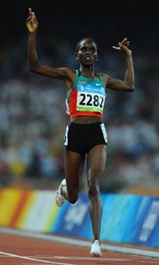 Nancy&nbsp;Jebet&nbsp;Langat&nbsp;of&nbsp;Kenya&nbsp;gestures&nbsp;as&nbsp;she&nbsp;crosses&nbsp;the&nbsp;finish&nbsp;line&nbsp;during&nbsp;the&nbsp;women's&nbsp;1,500m&nbsp;final&nbsp;at&nbsp;the&nbsp;National&nbsp;Stadium,&nbsp;also&nbsp;known&nbsp;as&nbsp;the&nbsp;Bird's&nbsp;Nest,&nbsp;during&nbsp;Beijing&nbsp;2008&nbsp;Olympic&nbsp;Games&nbsp;in&nbsp;Beijing,&nbsp;China,&nbsp;Aug.&nbsp;23,&nbsp;2008.&nbsp;Nancy&nbsp;jebet&nbsp;Langat&nbsp;won&nbsp;the&nbsp;title&nbsp;with&nbsp;4:00.23.&nbsp;(Xinhua/Guo&nbsp;Dayue)
