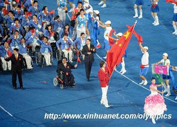 Members&nbsp;of&nbsp;the&nbsp;Paralympic&nbsp;Delegation&nbsp;of&nbsp;China&nbsp;parade&nbsp;into&nbsp;the&nbsp;National&nbsp;Stadium&nbsp;during&nbsp;the&nbsp;opening&nbsp;ceremony&nbsp;of&nbsp;the&nbsp;Beijing&nbsp;2008&nbsp;Paralympic&nbsp;Games&nbsp;in&nbsp;Beijing,&nbsp;China,&nbsp;Sept.&nbsp;6,&nbsp;2008.&nbsp;(Xinhua/Guo&nbsp;Dayue)
