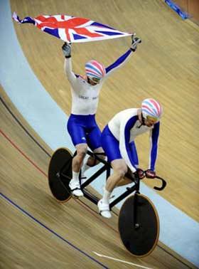 British&nbsp;Anthony&nbsp;Kappes(L)&nbsp;and&nbsp;his&nbsp;pilot&nbsp;Barney&nbsp;Storey&nbsp;celebrate&nbsp;after&nbsp;claiming&nbsp;the&nbsp;title&nbsp;of&nbsp;Men's&nbsp;Sprint(B&VI)&nbsp;final&nbsp;of&nbsp;the&nbsp;Beijing&nbsp;2008&nbsp;Paralympic&nbsp;Games&nbsp;cycling&nbsp;track&nbsp;event&nbsp;on&nbsp;Sept.&nbsp;10,&nbsp;2008.(Xinhua/zhang&nbsp;Duo)&nbsp;