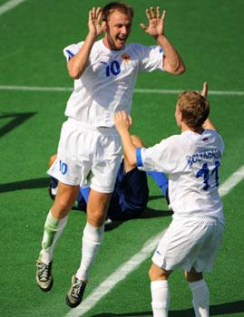 Russia's&nbsp;Andrey&nbsp;Kuvaev&nbsp;(Top)&nbsp;celebrates&nbsp;with&nbsp;his&nbsp;teammate&nbsp;after&nbsp;scoring&nbsp;during&nbsp;the&nbsp;Group&nbsp;A&nbsp;preliminary&nbsp;of&nbsp;men's&nbsp;7-a-side&nbsp;football&nbsp;at&nbsp;the&nbsp;Beijing&nbsp;2008&nbsp;Paralympic&nbsp;Games&nbsp;in&nbsp;Beijing,&nbsp;China,&nbsp;Sept.&nbsp;12,&nbsp;2008.&nbsp;Russia&nbsp;beat&nbsp;Brazil&nbsp;3-0.(Xinhua/Guo&nbsp;Yong)
