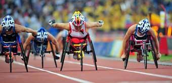 China's&nbsp;Zhou&nbsp;Hongzhuan&nbsp;won&nbsp;the&nbsp;gold&nbsp;of&nbsp;the&nbsp;Women's&nbsp;800m&nbsp;-&nbsp;T53&nbsp;with&nbsp;a&nbsp;time&nbsp;of&nbsp;one&nbsp;minute&nbsp;and&nbsp;57.25&nbsp;seconds&nbsp;at&nbsp;the&nbsp;National&nbsp;Stadium,also&nbsp;known&nbsp;as&nbsp;the&nbsp;Bird's&nbsp;Nest,during&nbsp;the&nbsp;Beijing&nbsp;2008&nbsp;Paralympic&nbsp;Games&nbsp;on&nbsp;September&nbsp;15,&nbsp;2008.&nbsp;[Xinhua]