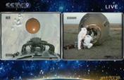 Separation of orbital module and re-entry module