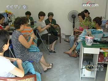 Retired people are getting together in their communities to knit sweaters, hats, scarves and gloves.