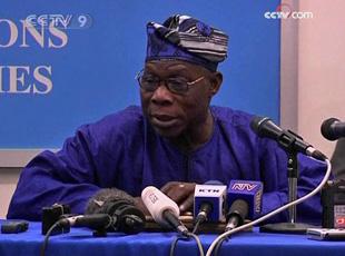 UN special envoy on the crisis in the Democratic Republic of Congo and former Nigerian president Olusegun Obasanjo. (CCTV.com)