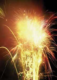 Fireworks explode over countries during the pre-New Year's celebrations  31 Dec 2008