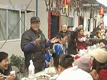 people have been through a lot, and the meal is simple but everyone is happy to share with their neighbors.