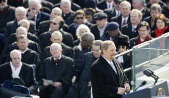 Pastor Rick Warren says a prayer during the inauguration of Barack Obama as the 44th President of the United States in Washington, January 20, 2009. [Agencies]