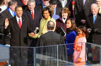Obama sworn in as America's first black president