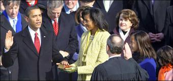 Obama sworn in as America's first black president