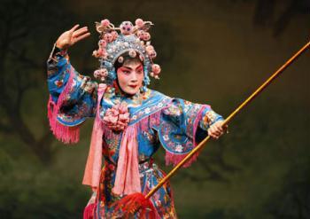 Chen Ting, a Beijing Opera artiste of the Jiangsu Art Group of China, performs during the Chinese Spring Festival show at the Manoel Theatre in Valletta January 19, 2009. Chinese people all over the world usher in the Lunar New Year on January 26. According to the lunar calendar, 2009 is the "Year of the Ox".(Photo: chinadaily.com.cn/Agencies)