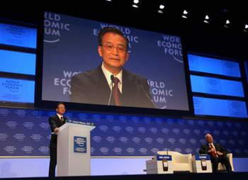 Chinese&nbsp;Premier&nbsp;Wen&nbsp;Jiabao&nbsp;speaks&nbsp;at&nbsp;the&nbsp;World&nbsp;Economic&nbsp;Forum&nbsp;annual&nbsp;meeting,&nbsp;in&nbsp;Davos,&nbsp;Switzerland,&nbsp;on&nbsp;Jan.&nbsp;28,&nbsp;2009.(Xinhua/Yao&nbsp;Dawei)
