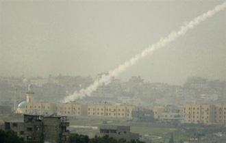 Palestinian militants fire a rocket from the Gaza Strip towards Israel on January 16. (AFP/File/Jack Guez)