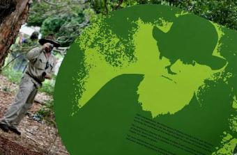 A graphic of naturalist Charles Darwin on display during the 200th birthday celebrations of Darwin at the Sydney Royal Botanic Gardens in Sydney, Australia, Feb.12, 2009. Born on Feb.12, 1809, British naturalist Charles Darwin, is called the father of evolutionary theory.(Xinhua/AFP Photo)