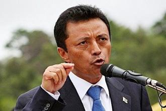 Madagascar President Marc Ravalomanana gives a speech in Antananarivo on March 15, 2009.(AFP/File/Alexander Joe)