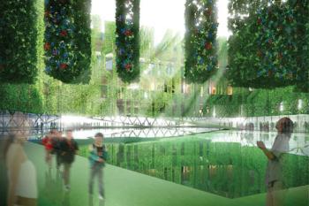 France's "Shanghai World Expo Bureau" is promoting its idea of a "sensitive city", with a six-thousand-square-meter exhibition hall on water.
