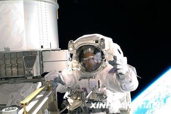Astronauts have taken another spacewalk at the International Space Station, this time to lighten the workload for future crews. 