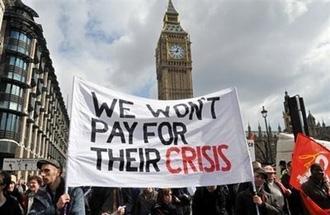 Thousands of demonstrators take part in the "Put People First" march through central London. (AFP/Leon Neal)