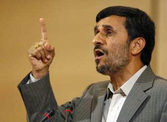 Iran's President President Mahmoud Ahmadinejad addresses the High Level segment of the Durban Review Conference on racism at the United Nations European headquarters in Geneva April 20, 2009.(Xinhua/Reuters Photo)