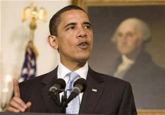 U.S. President Barack Obama speaks about higher education in the Diplomatic Room at the White House, April 24, 2009.REUTERS/Larry Downing