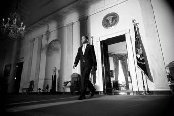 U.S. President Barack Obama prepares to make an announcement about the American automotive industry, at White House in Washinton, in this file photo taken on March 30, 2009.(Xinhua/Zhang Yan)