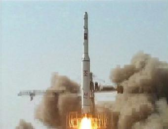 A Korean Central News Agency-issued photo shows a North Korean Unha-2 rocket being launched in North Hamgyong province in early April. Inter-Korean tensions have been rising since North Korea's purported satellite launch which was widely seen overseas as a disguised missile test.(AFP/HO/KCNA/File)