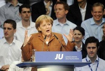 Merkel said Germany wants a unified Europe with good neighborly relations.