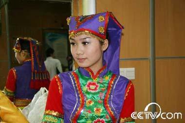 Beautiful ethnic girls with their particular costumes.