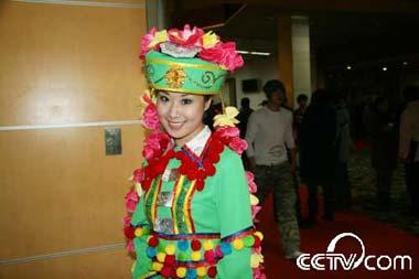Beautiful ethnic girls with their particular costumes.