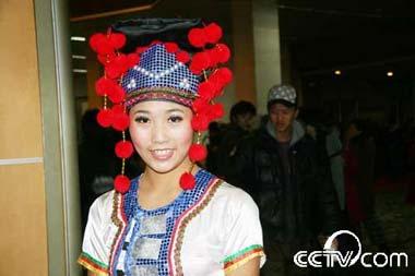 Beautiful ethnic girls with their particular costumes.