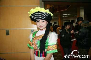Beautiful ethnic girls with their particular costumes.