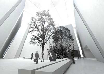 An artist's rendition of the Italy Pavilion