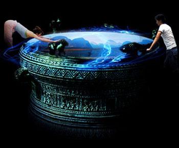 A&nbsp;copper&nbsp;drum&nbsp;interactive&nbsp;touch&nbsp;screen&nbsp;