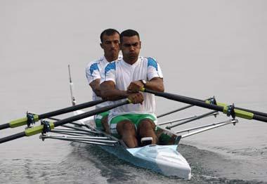 Haidar&nbsp;Nozad&nbsp;and&nbsp;Hussein&nbsp;Jebur&nbsp;(R)&nbsp;of&nbsp;Iraq&nbsp;take&nbsp;part&nbsp;in&nbsp;the&nbsp;men's&nbsp;double&nbsp;scull&nbsp;heat&nbsp;2&nbsp;rowing&nbsp;competition&nbsp;during&nbsp;the&nbsp;Beijing&nbsp;2008&nbsp;Olympic&nbsp;Games&nbsp;at&nbsp;Shunyi&nbsp;Olympic&nbsp;Rowing&nbsp;Park&nbsp;August&nbsp;9,&nbsp;2008.&nbsp;[Agencies]&nbsp;
