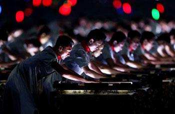 Drummers&nbsp;perform