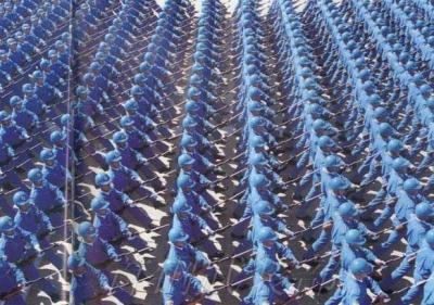 Militiaman representitives from Shougang armed forces department 